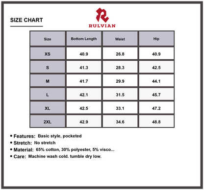 Size Chart - Men's Camouflage Cargo Pants Durable Work Jeans for Outdoor Adventure and Everyday Casual Wear Versatile Pocketed Design