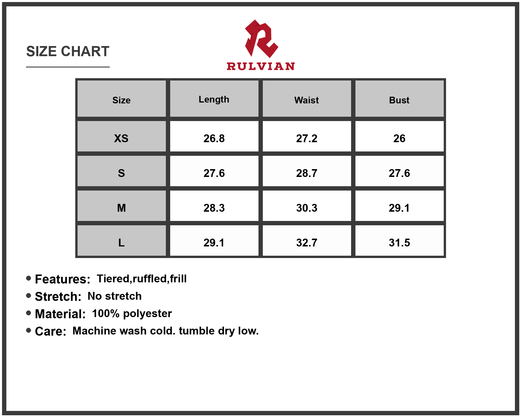 Size Chart - Womens Frill Tiered Color Block Cami Dress 100% Polyester Lightweight Soft Flowing Summer Outfit Everyday Comfort Wear