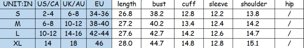 Size Chart - Amazon V-neck Short-sleeve T-shirt For Women Puff Sleeve Casual Top