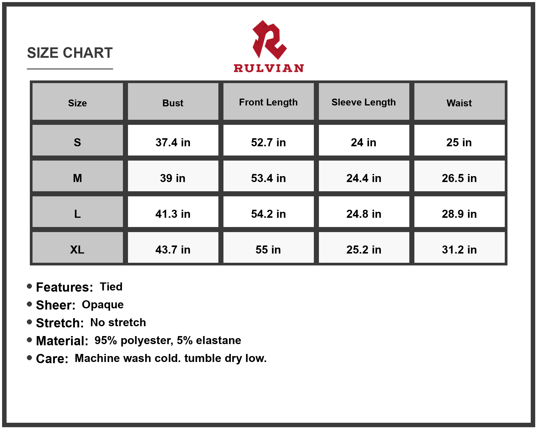Size Chart - Women's Printed One Shoulder Tie Waist Dress for Summer Events with Flowing Silhouette 95% Polyester 5% Elastane