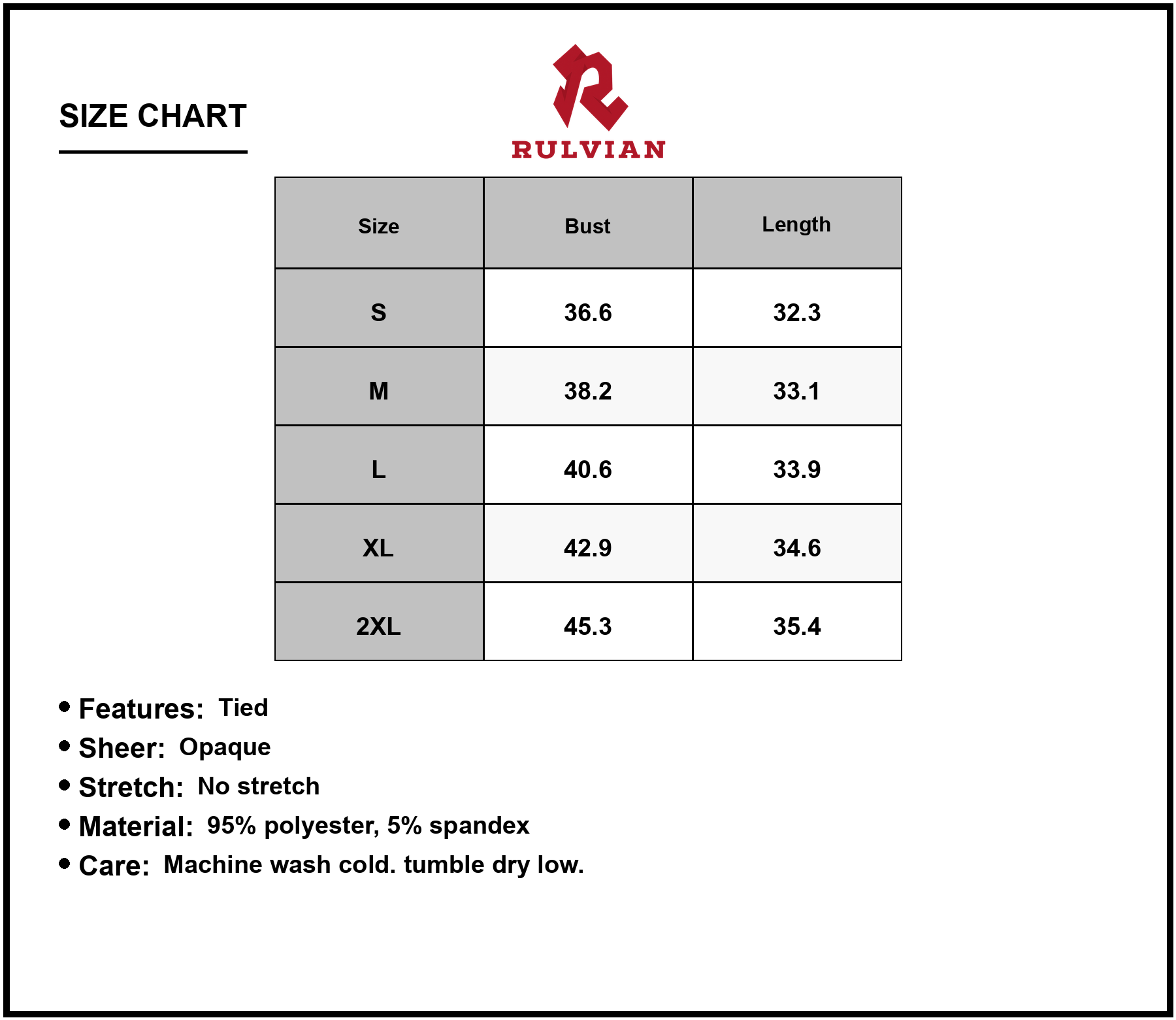 Size Chart - Women's Textured Tied Single Shoulder Mini Dress 95% polyester 5% spandex Sheer Detail Not Lined Elegant Silhouette