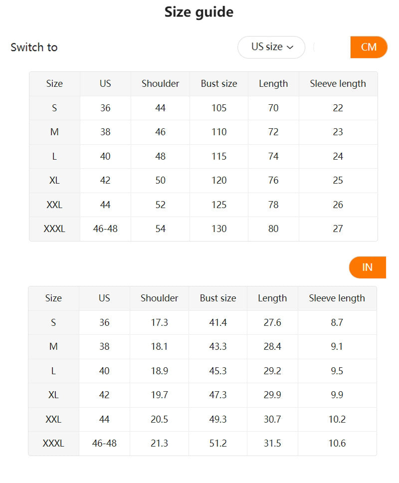 Size Chart - Color Matching Polo Collar Stripes Versatile T-shirt