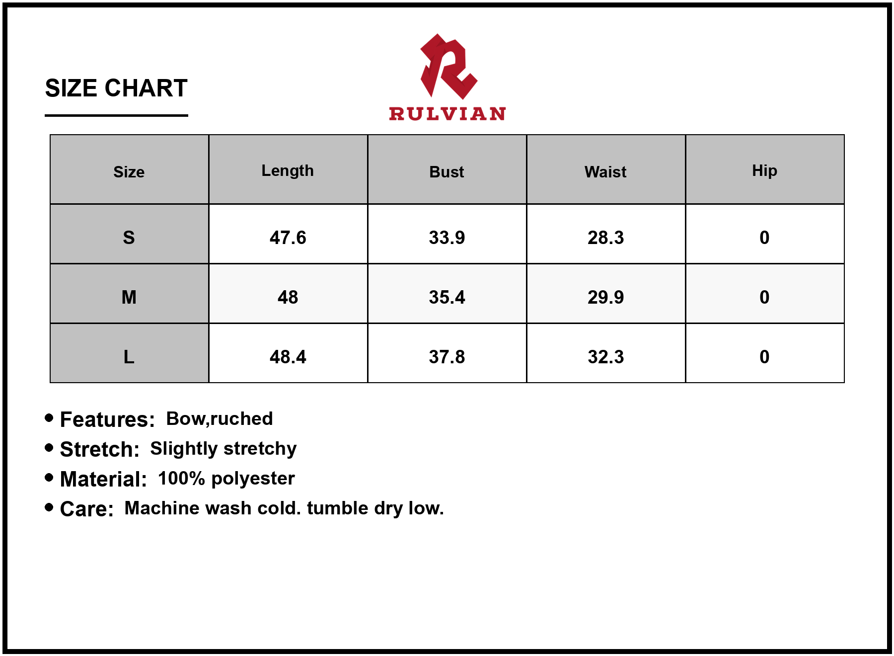 Size Chart - Women's Bow Detail Midi Cami Dress with Ruched Stretch 100% Polyester Fabric for Everyday Elegant Wear for day to night