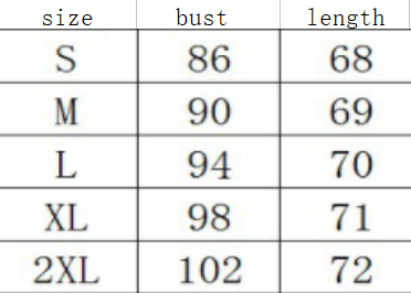 Size Chart - Sleeveless Black And White Striped T-shirt