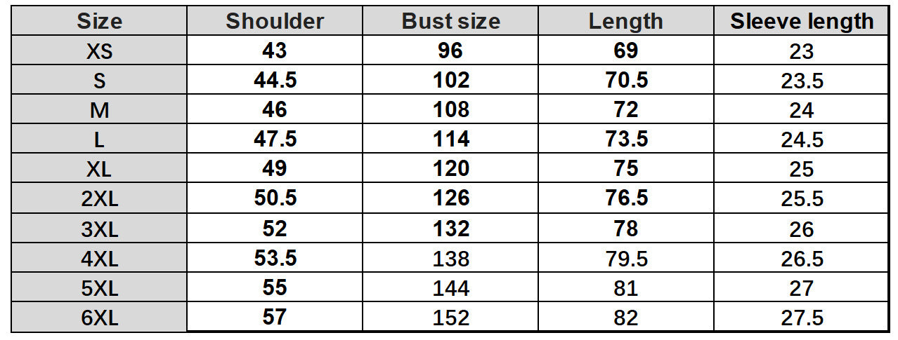 Size Chart - Men's Geometric Rainbow Pattern Printed Short Sleeve