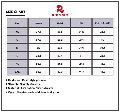 Size Chart - Men's Skinny Fit Washed Jeans Pocketed Slightly Stretchy Premium Quality Durable Versatile Everyday Casual Denim Pants Slim Leg Modern Look