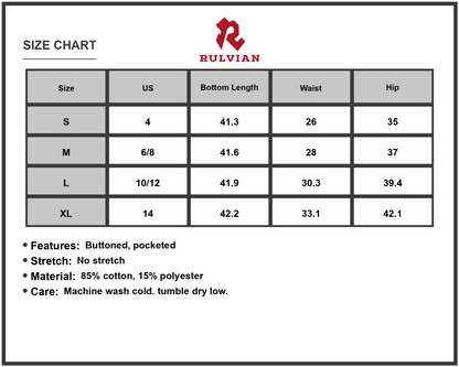 Size Chart - Women Flare Jeans with Pockets Buttoned High Waisted Denim Pants for Casual Everyday Wear Durable and Comfortable