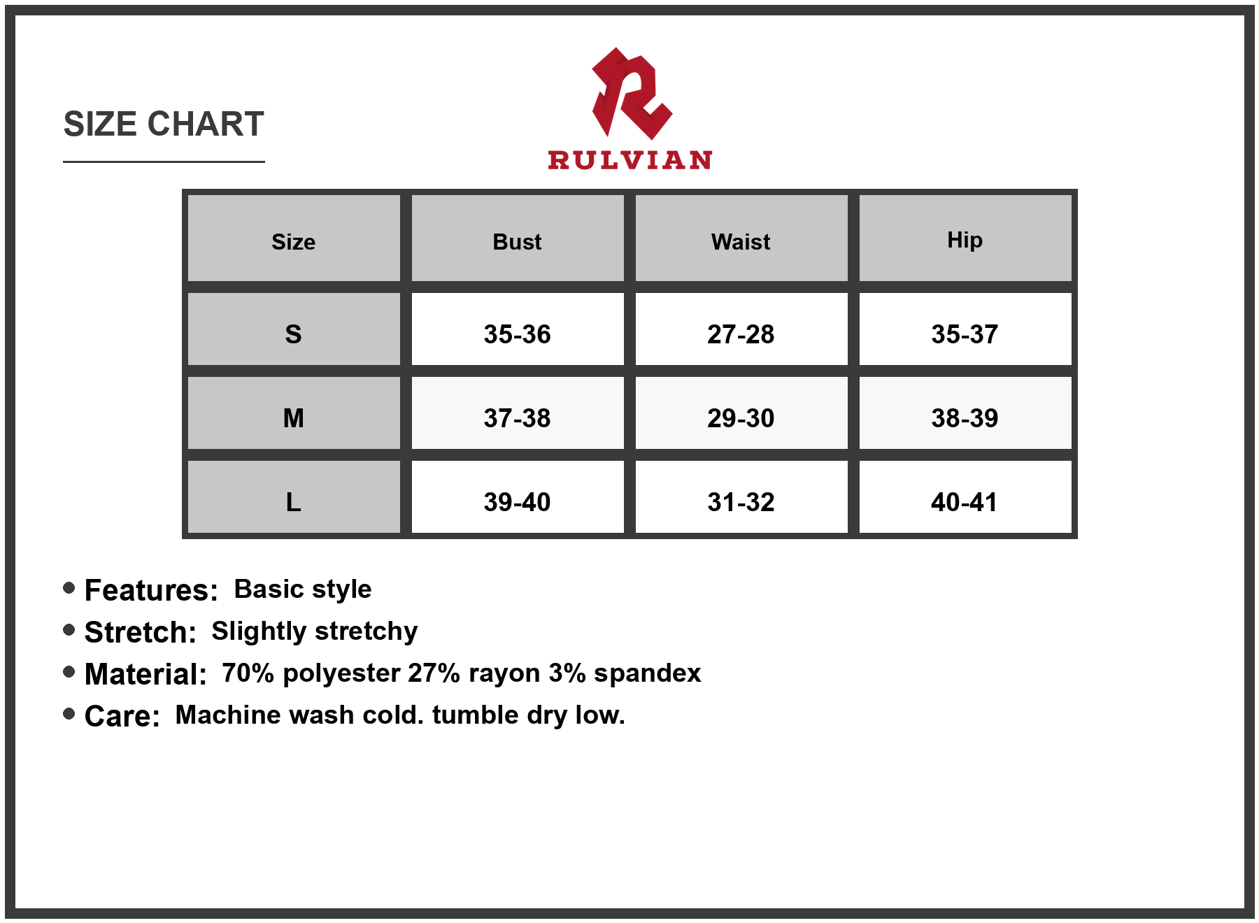 Size Chart - Women's Leopard Print Jacquard Mini Dress with Slight Stretch 70% Polyester 27% Rayon 3% Spandex for Evening Out