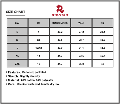 Size Chart - Womens High Rise Wide Leg Jeans with Button Decor and Pocket Details Slightly Stretchy Denim for Casual Everyday Wear