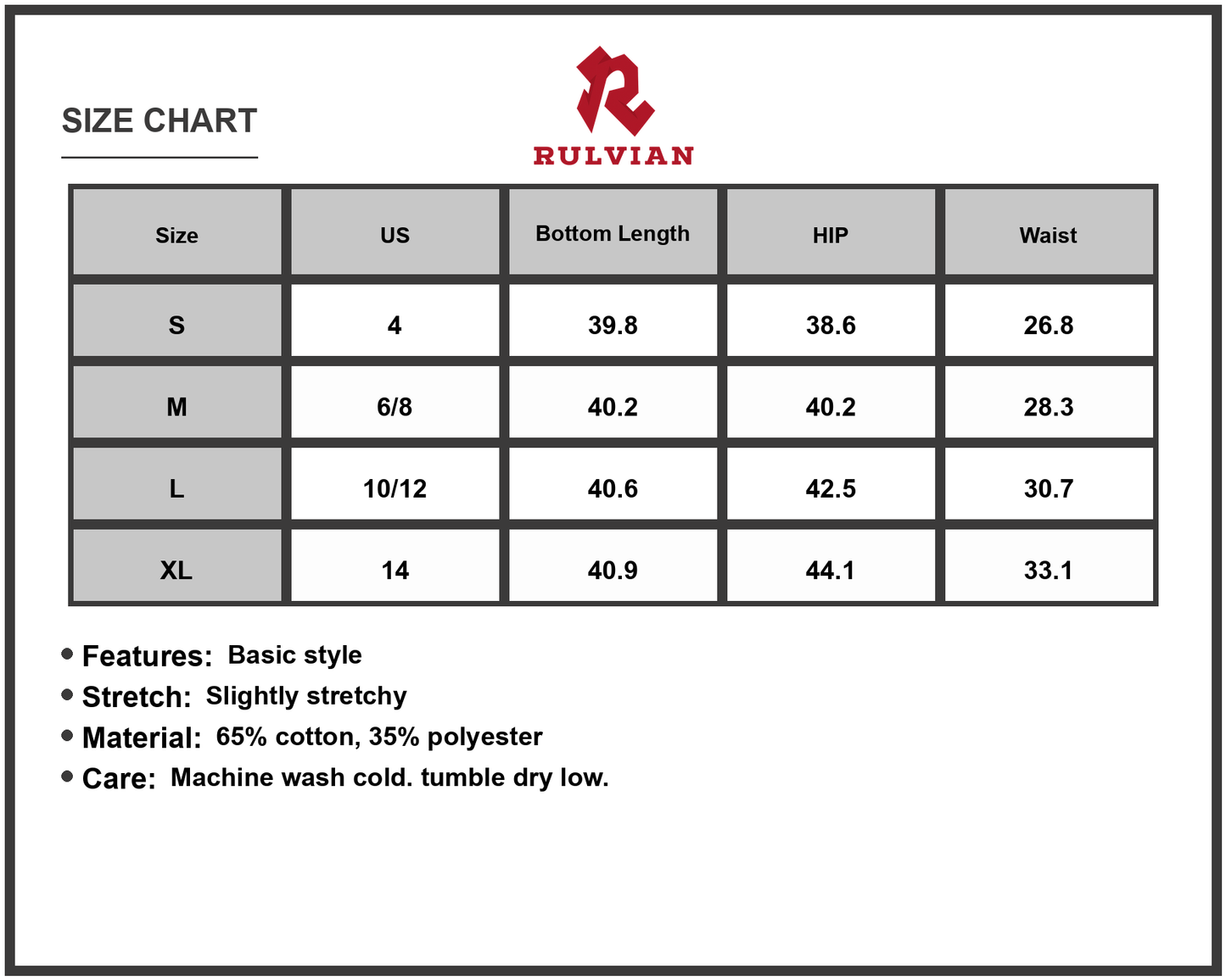 Size Chart - Womens Mid Rise Skinny Jeans with Pockets Stretch Denim for Everyday Casual Wear Durable Trendy Pants All Day Comfort