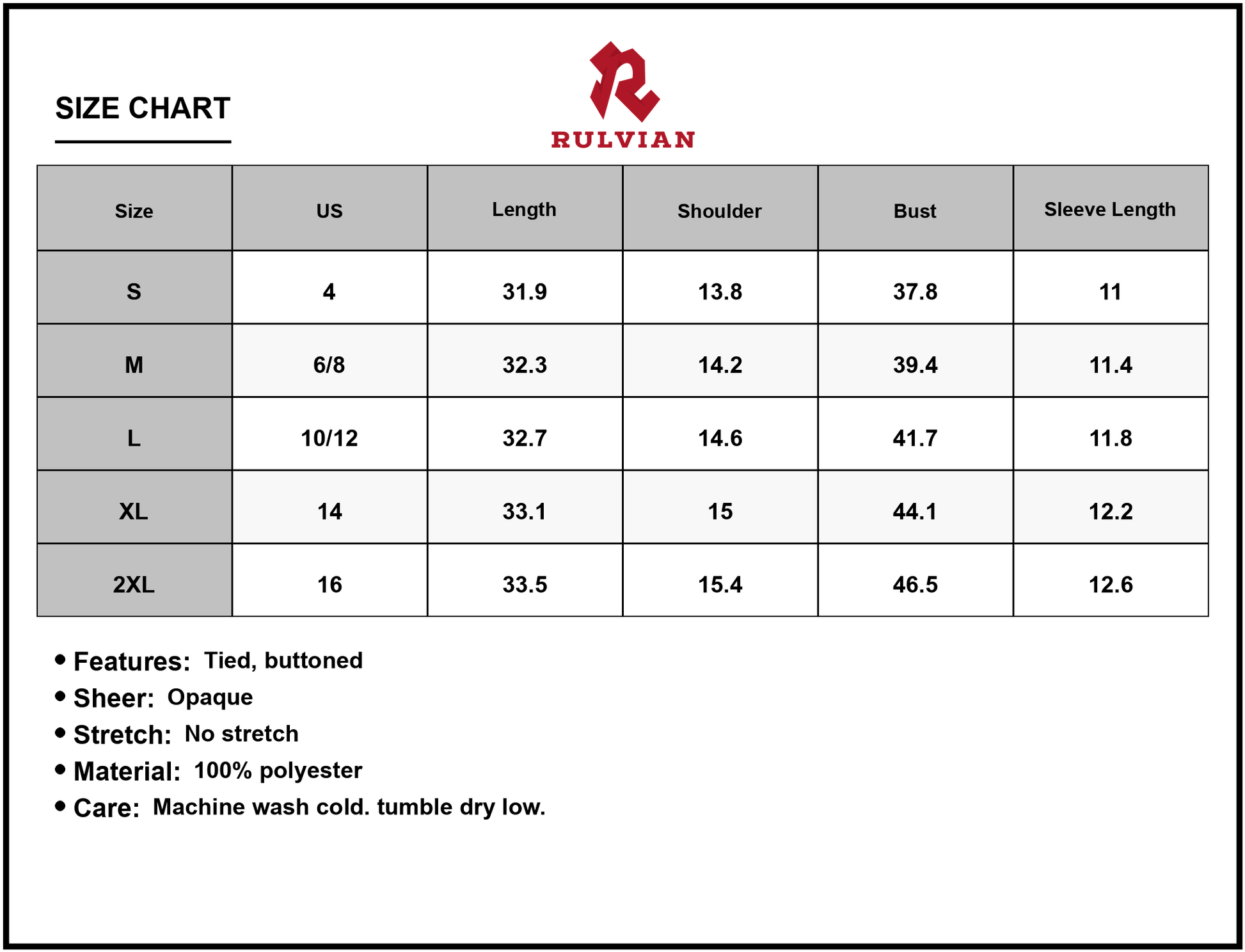 Size Chart - Women's Lapel Collar Short Sleeve Tie Waist Mini Dress 100% Polyester Lightweight Everyday Casual Elegant Look