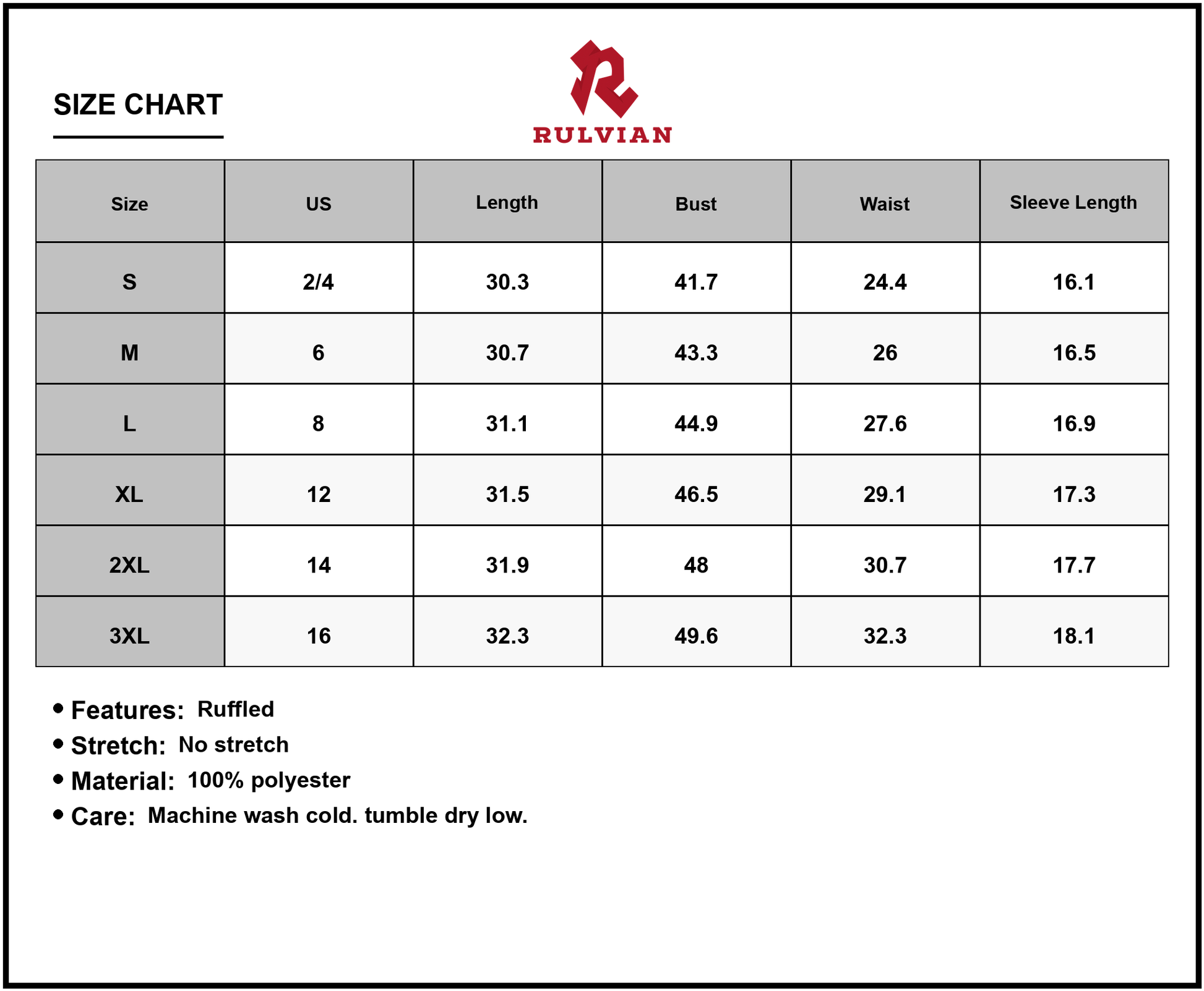 Size Chart - Women's Floral Full Size Off Shoulder Flounce Sleeve Mini Dress Plus Size 100% Polyester Fabric Classic Everyday Wear