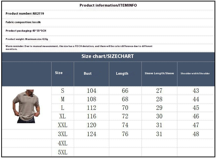 Men's Knitted Polo Shirt Short Sleeve V Neck Hollow Casual Style Breathable 60% Cotton 40% Polyester Blend