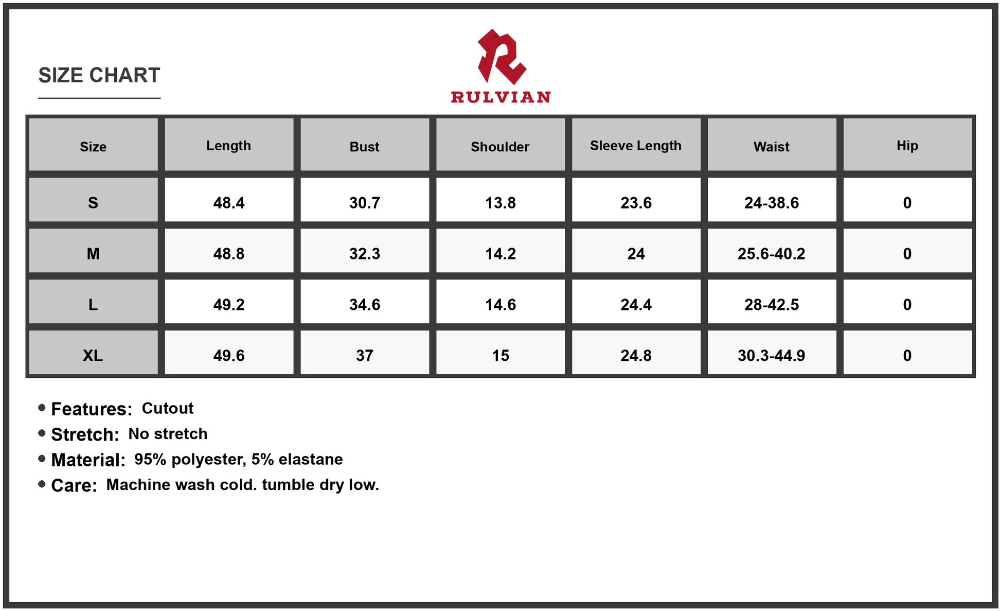 Size Chart - Women's Ribbed Knit Cutout Long Sleeve Midi Dress Crafted of ninety five percent polyester and five percent elastane