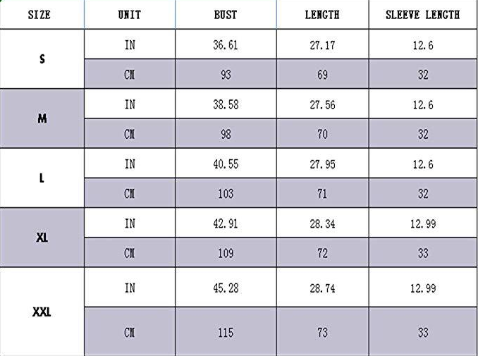 Size Chart - Leopard print stitching short sleeves