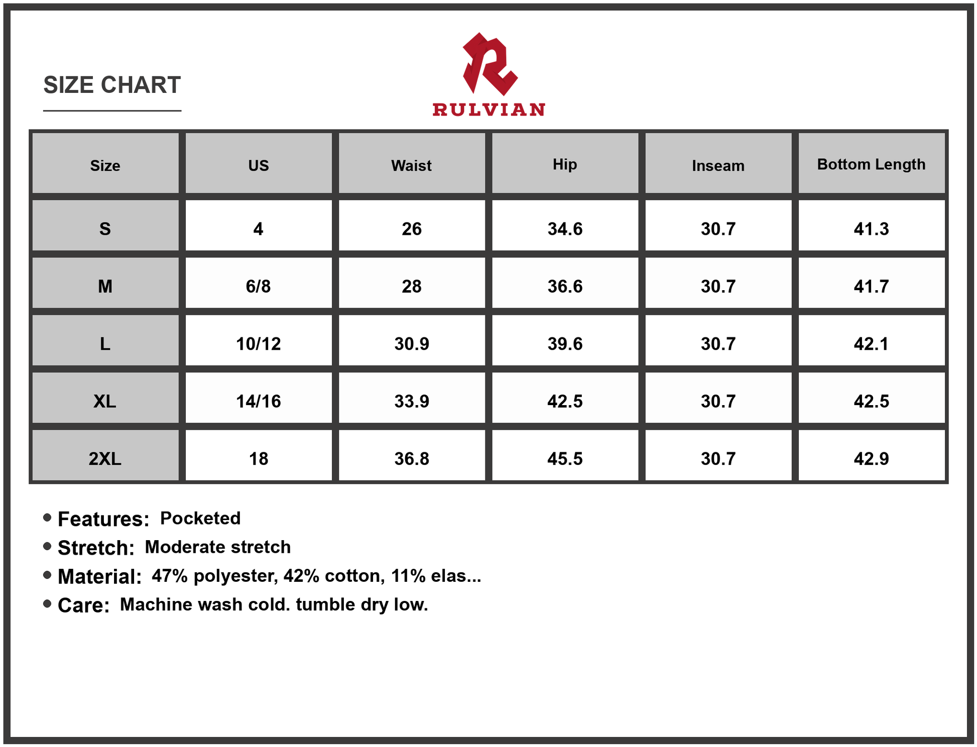 Size Chart - Womens Wide Leg Jeans with Pockets Stretchy High Waist Casual Denim Pants for Everyday Wear Loose Fit Comfort Daily