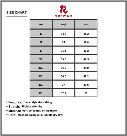 Size Chart - Women's Casual Sleeveless Hooded Drawstring Mini Dress Plus Size 95% Polyester 5% Spandex for Everyday Lightweight Wear