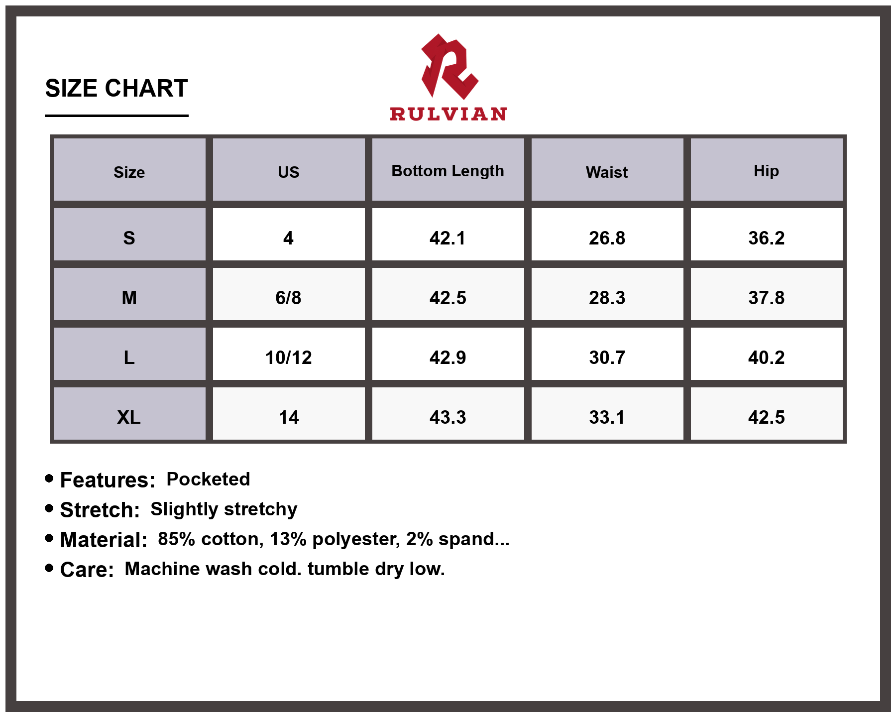 Size Chart - Women's High-Waisted Wide Leg Jeans Pocketed Slightly Stretchy Premium Versatile Everyday Modern Casual Denim Pants