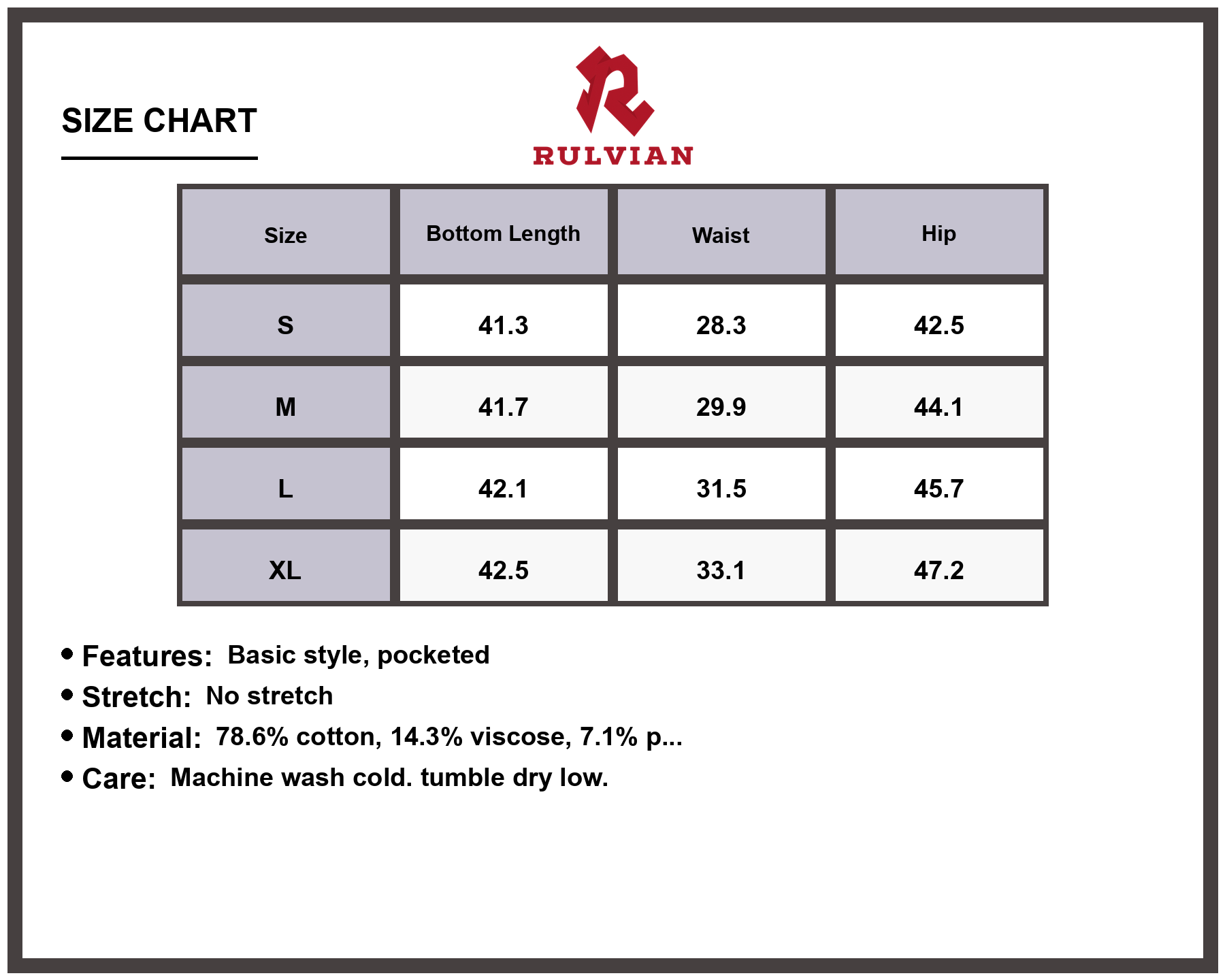 Size Chart - Men's Baggy Fit Jeans Raw Hem Loose Fit Denim Pants Pocketed Durable Versatile Casual Everyday Wear Trousers for Men's Fashion Apparel
