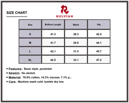 Size Chart - Men's Baggy Fit Jeans Raw Hem Loose Fit Denim Pants Pocketed Durable Versatile Casual Everyday Wear Trousers for Men's Fashion Apparel