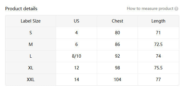 Size Chart - Women's V-neck Sleeveless Top