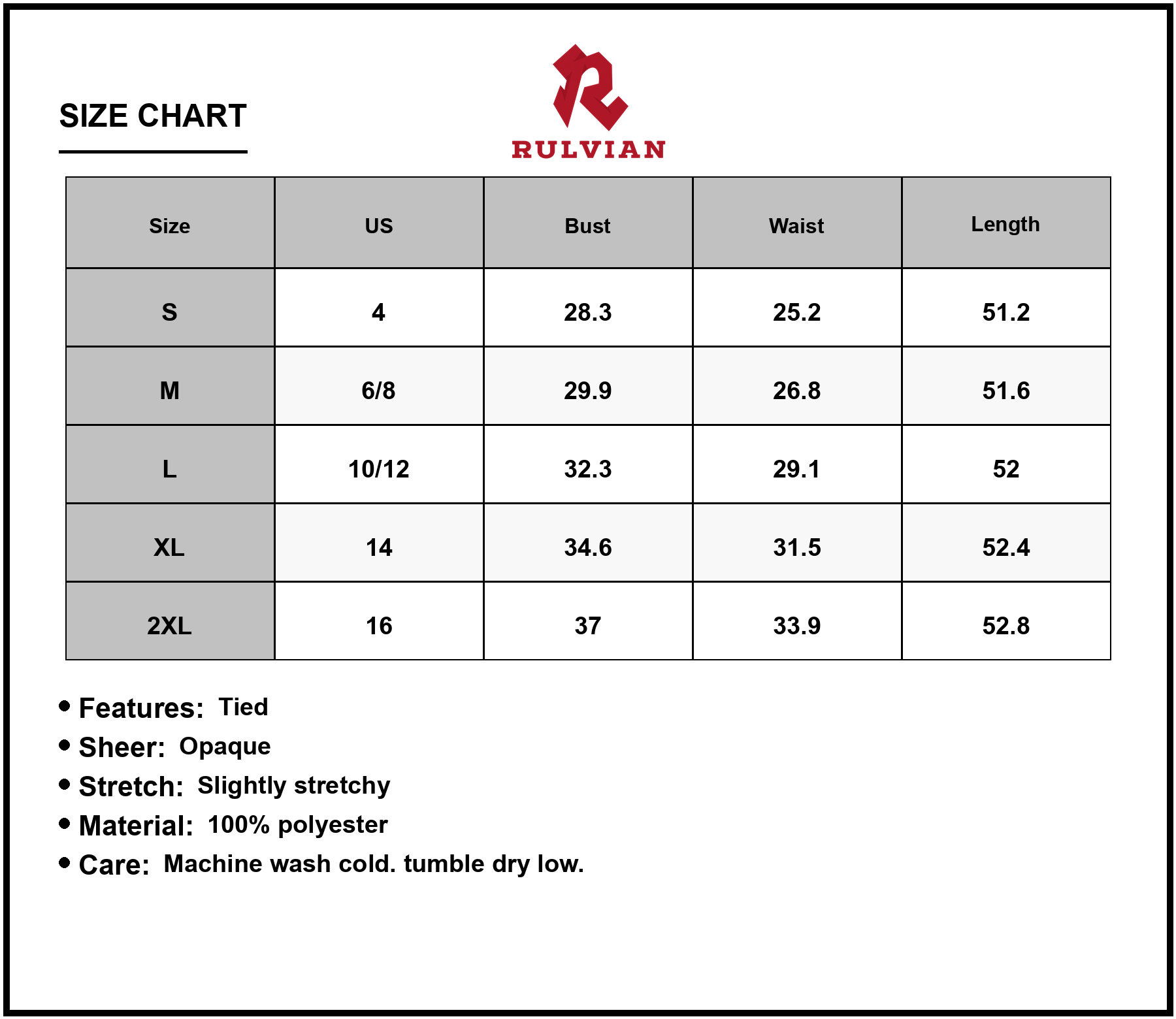 Size Chart - Women's Frill Square Neck Wide Strap Dress Polyester Fabric Lightweight Elegant Yet Flowy for Daily Wear and Easy Fit