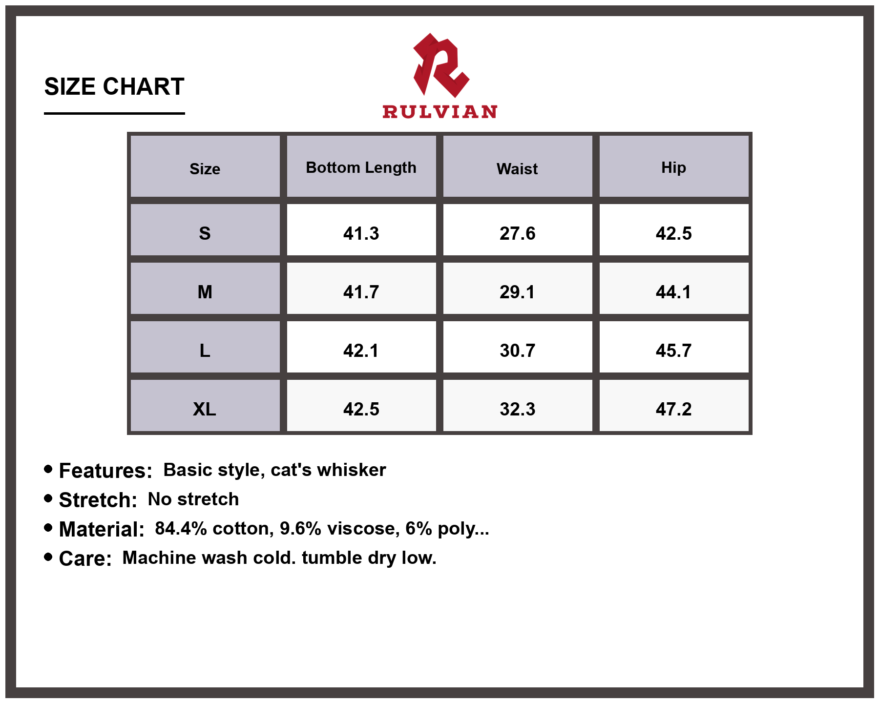 Size Chart - Men's Mid Rise Wide Leg Jeans with Pockets Non Stretch Casual Everyday Fashion Denim Pants Premium Durable Classic Versatile