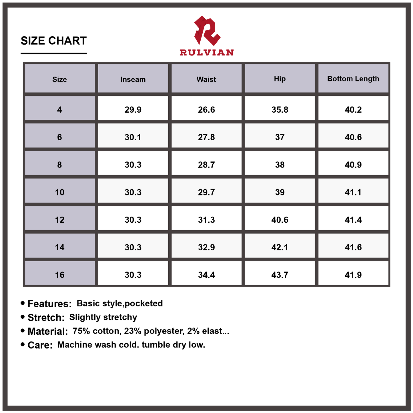 Size Chart - Women's High Waisted Wide Leg Flare Jeans Pocketed Stretchy Denim Pants Casual Everyday Versatile Premium Quality