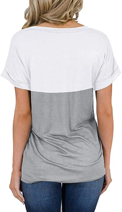 Men's Leopard Print Colorblock Short Sleeve Top with Pockets Cotton 60% Polyester 40% Lightweight Casual Wear