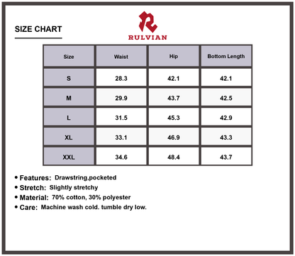 Size Chart - Men's Distressed Wide Leg Jeans with Pockets Drawstring Casual Relaxed Fit Versatile Premium Denim for Everyday Wear