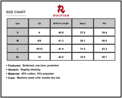 Size Chart - Bootcut Jeans with Raw Hem High Rise Waist and Front Pocket Design Stretch Denim Pants for Women Everyday Casual Wear