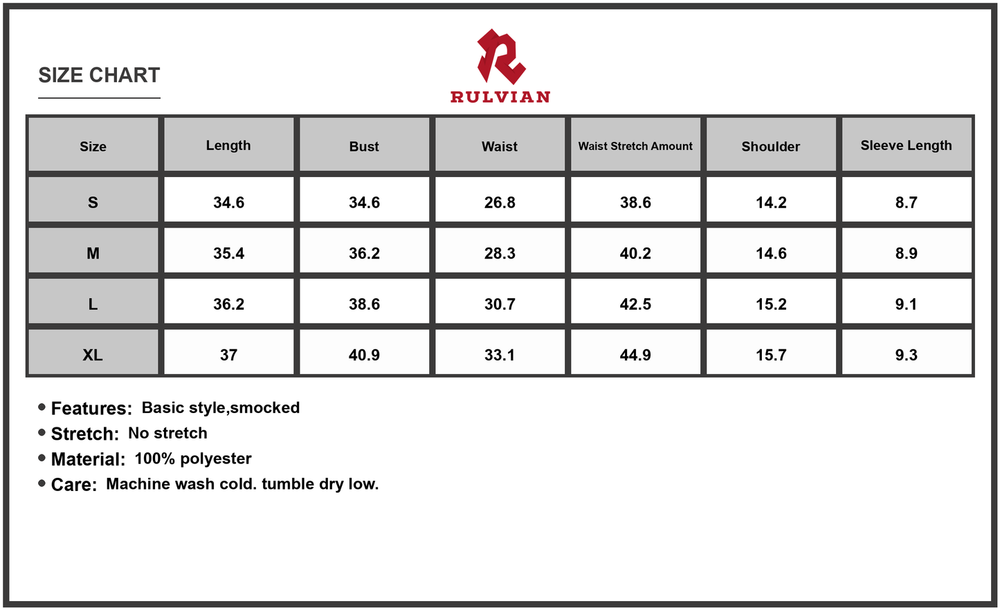 Size Chart - Women's Printed Surplice Short Sleeve Dress featuring hundred% polyester fabric for a chic everyday look with easy care