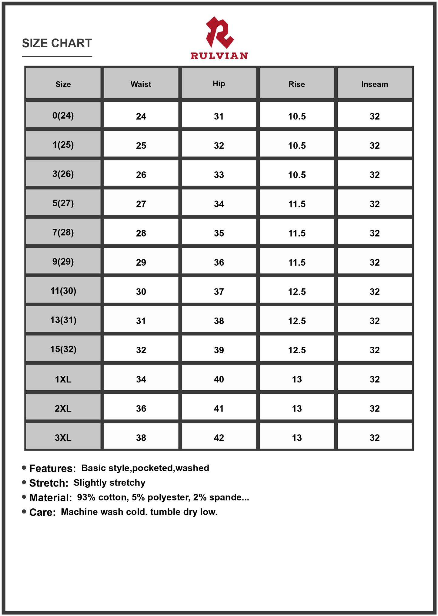 Size Chart - Women Plus Size High Rise Wide Leg Jeans with Stretch Denim for a Flattering Silhouette Modern Everyday Wear and Comfort