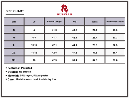 Size Chart - Women's Pearl Detail Jeans with Pockets Non Stretch Denim Pants High Quality Durable Versatile Everyday Fashion Wear