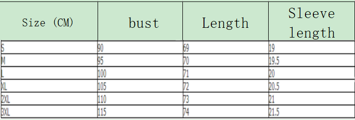 Size Chart - Tri-color stitching short sleeve striped t-shirt