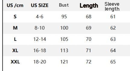Size Chart - Sunken Stripe Brushed Loose Long-sleeved T-shirt