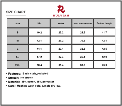 Size Chart - Womens High Waist Cargo Jeans with Pockets Rigid Fit Casual Everyday Fashion Durable Versatile Wear Sturdy Stitching