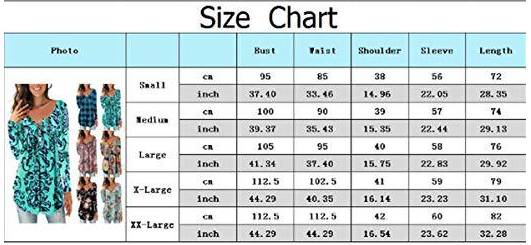 Size Chart - Long-sleeved V-neck Pleated Floral Shirt