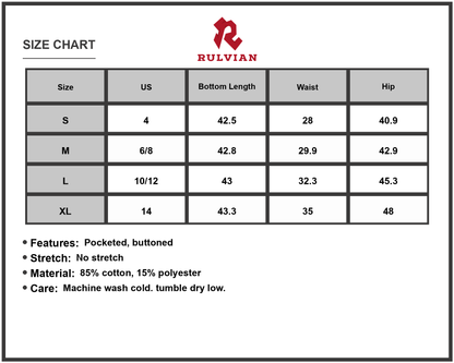 Size Chart - Women Leopard Print Straight Leg Jeans with Cross Detail Pocketed Buttoned Design for Everyday Casual Versatile Wear