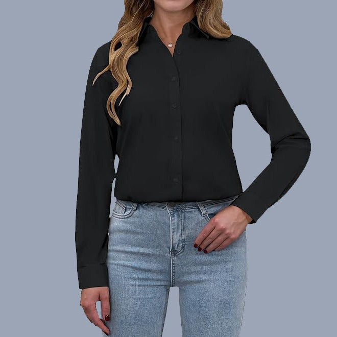 Men's 100% Polyester Loose Shirt Pure Color Casual Korean Street Style Button Front Everyday Wear Lightweight