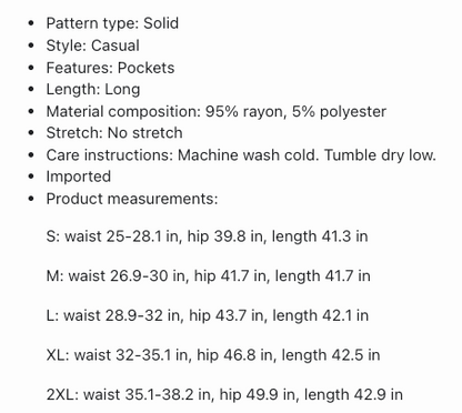 Womens Loose Fit Long Pants with Pockets Solid Color Casual Everyday Trousers Versatile Durable for Daily Wear
