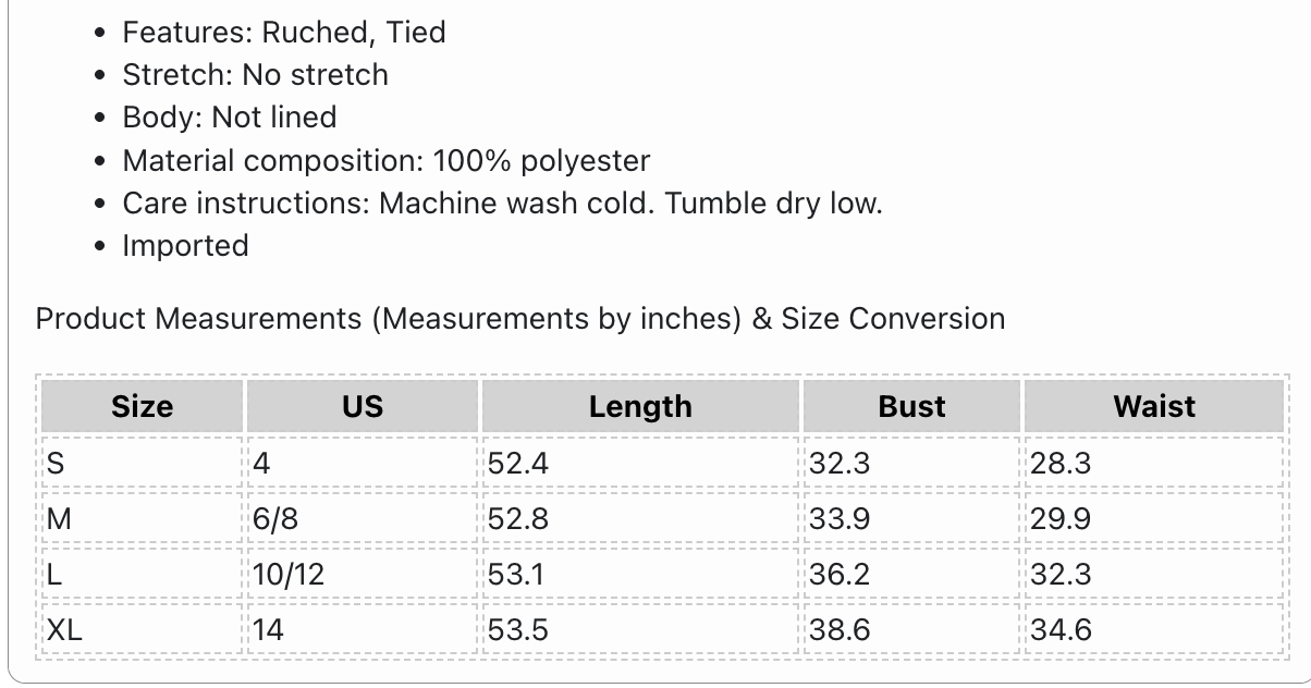 Women's Printed V Neck Tie Shoulder Midi Cami Dress Ruched Bodice 100% Polyester Soft Flowy Comfort Machine washable