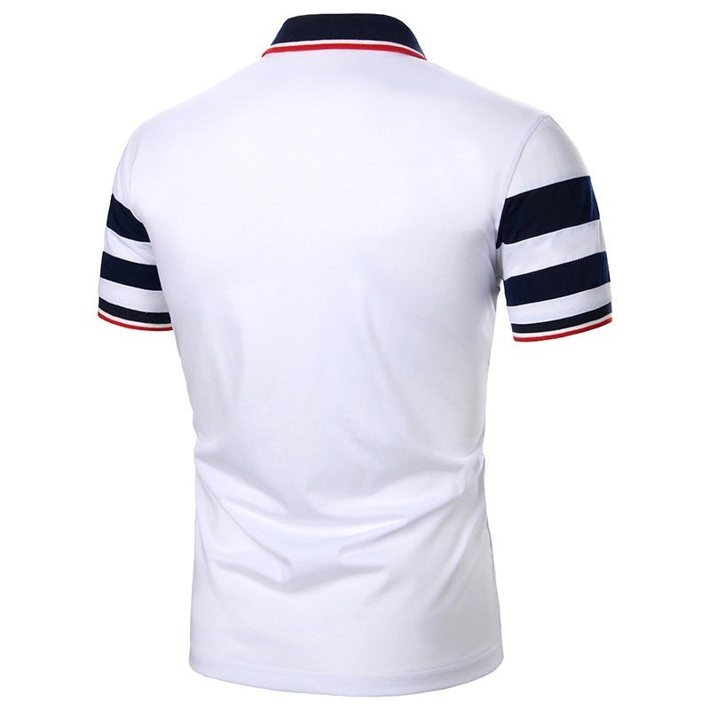 Men's Short Sleeve T Shirt with Two Color Stitching Big Body Design Casual Summer Wear 85% Polyester Fabric