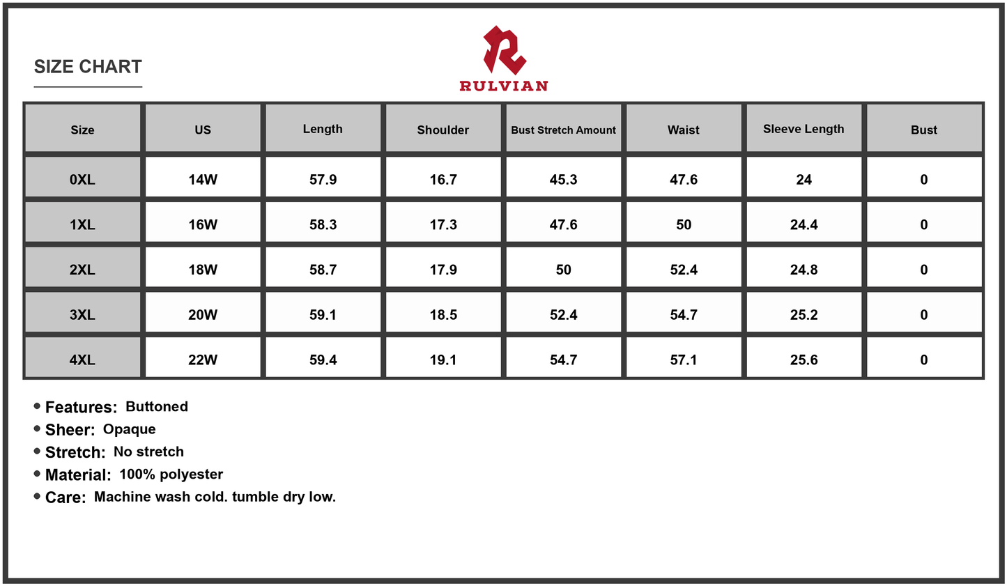 Size Chart - Women's Plus Size Printed V Neck Balloon Sleeve Maxi Dress 100% Polyester Flowing Silhouette Perfect for Everyday