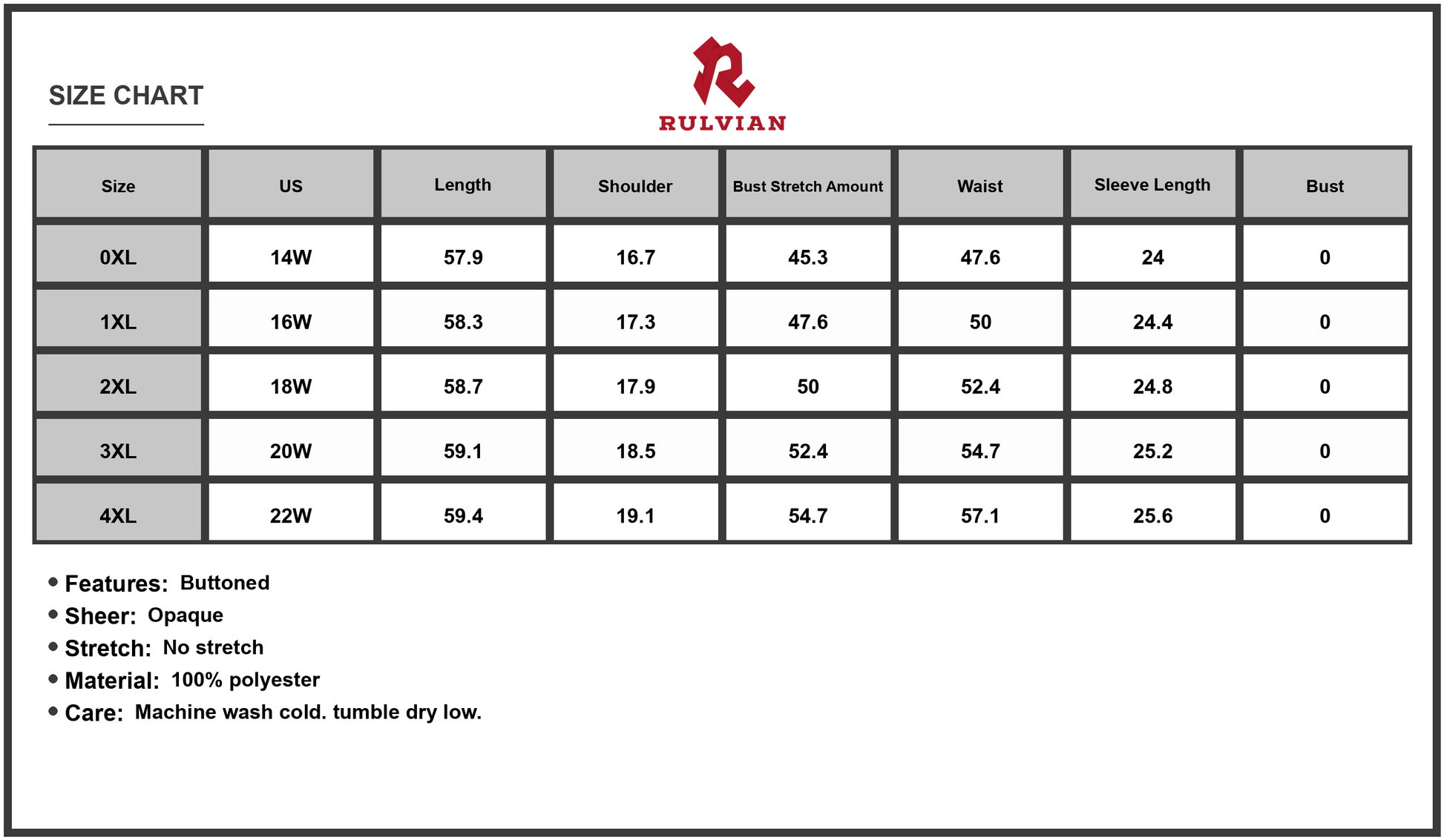 Size Chart - Women's Plus Size Printed V Neck Balloon Sleeve Maxi Dress 100% Polyester Flowing Silhouette Perfect for Everyday