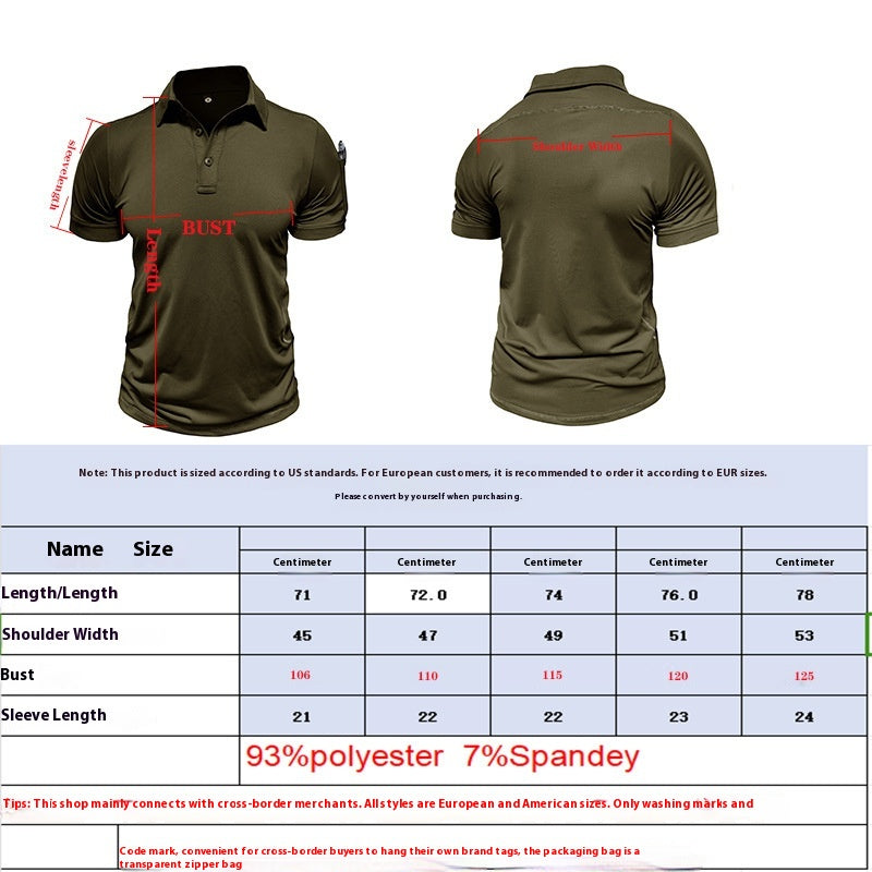 Size Chart - Outdoor Quick-drying Lapel Sports Short-sleeved T-shirt Polo Shirt