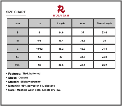 Size Chart - Women's Velvet Round Neck Tie Waist Long Sleeve Mini Dress 95% polyester 5% elastane Everyday chic and evenings