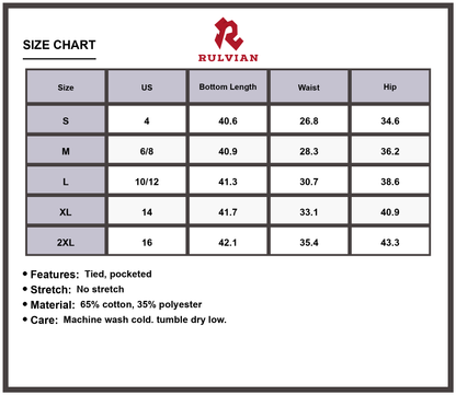Size Chart - Women's Washed Denim Jeans with Functional Pockets Tied Waist Non Stretch Casual Everyday Fashion Pants Durable Versatile