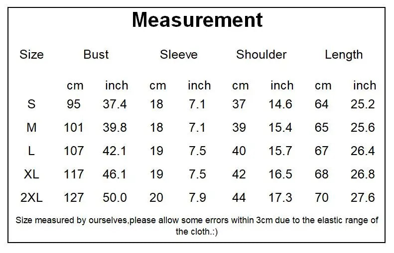 Size Chart - Women's Top Small V-Neck Short Sleeve Loose T-Shirt