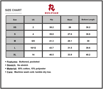 Size Chart - Womens Straight Leg Jeans with Pockets Buttoned Closure Durable Classic Fit for Everyday Wear Cotton Polyester Blend